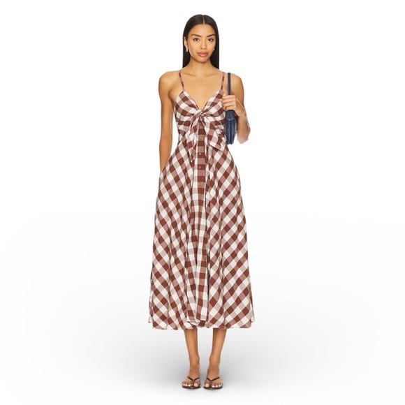 Free People Dresses & Skirts - Free People Via Midi Dress in Brown Combo Everly